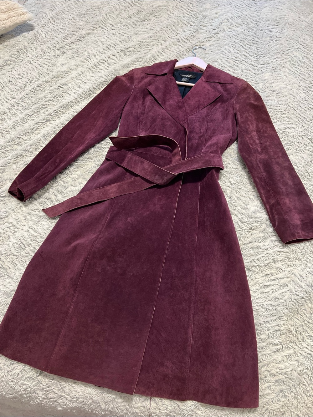 Classic Women's %100 Genuine leather Trench Coat